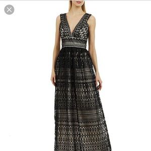 NWT: Nicole Miller Lace V Neck Maxi